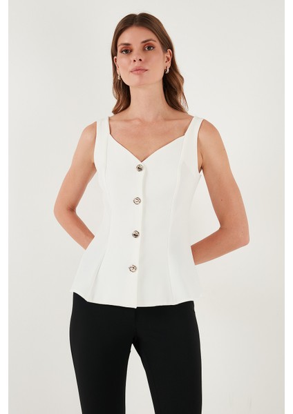 Fitted Fit V Yaka Düğmeli Yelek Bayan Yelek 611FYL145 fiyatları