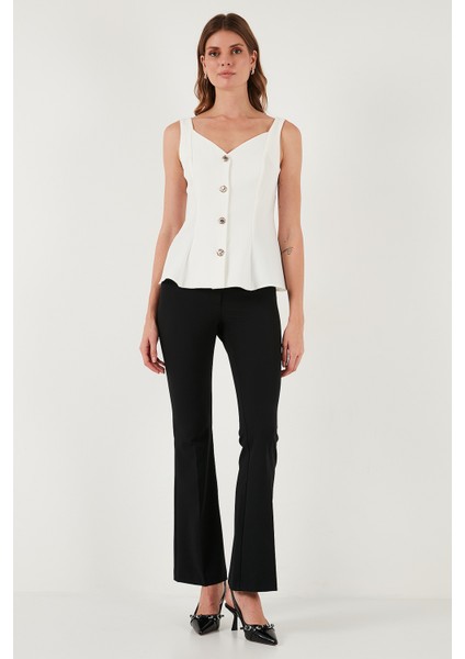 Fitted Fit V Yaka Düğmeli Yelek Bayan Yelek 611FYL145 modelleri