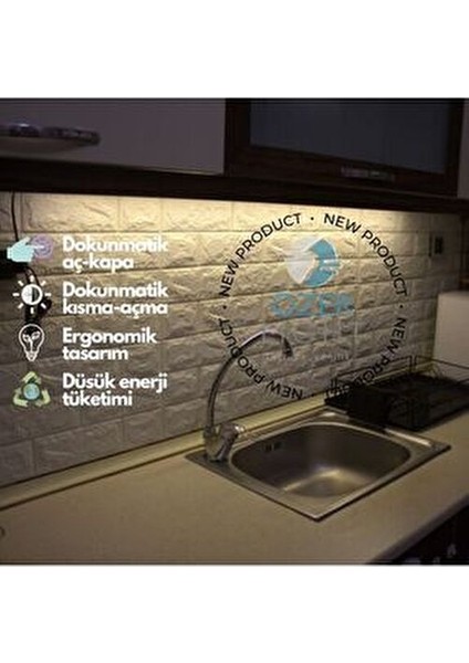 Dokunmatik Mutfak Tezgah Üstü LED Işık 120 cm Dimli Gün Işığı fiyatları