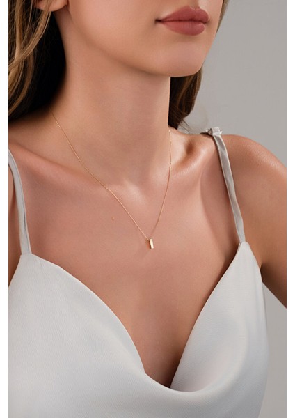 14 Ayar Altın 3 Boyutlu I Harfli Kolye