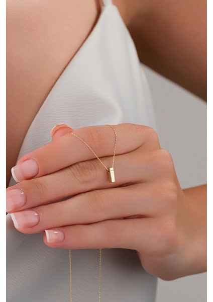 14 Ayar Altın 3 Boyutlu I Harfli Kolye modelleri