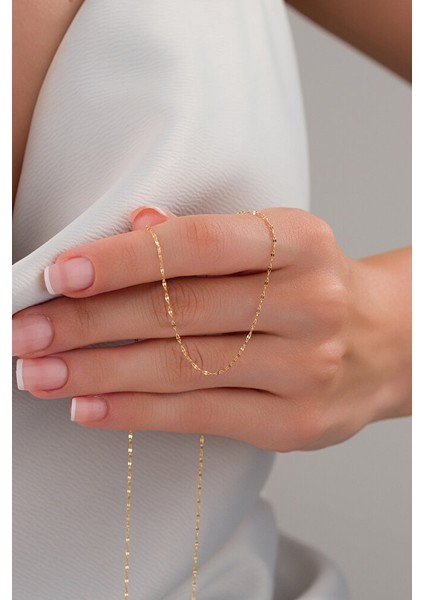 14 Ayar Altın Parıltı Aynalı Zincir Kolye modelleri