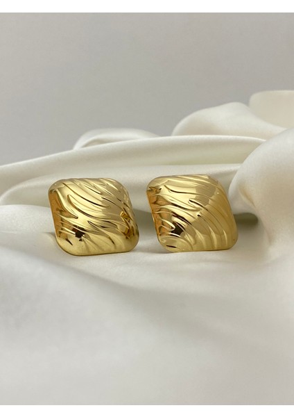 Desenli Gold Kare Küpe fiyatları