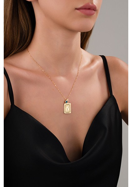 14 Ayar Altın Vintage N Harfli Kolye