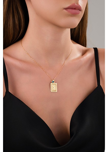 14 Ayar Altın Vintage S Harfli Kolye