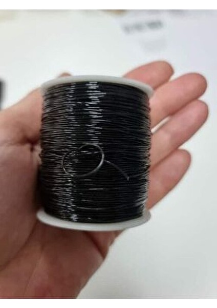 Siyah Lastikli 0,7 mm Silikon Misina- Elişi Takı Aksesuar Esnek Lastik Misine Tesbih Ipi 100 mt modelleri