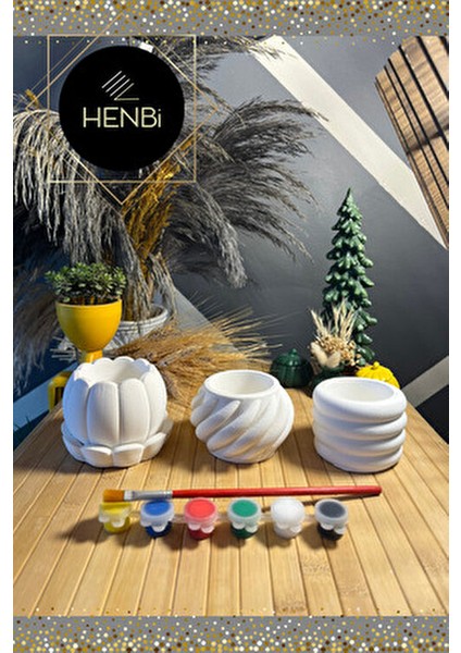 Taş Boyama Seti Küçük Saksı Büst Figür Boyama Çocuk Gelişimi Çocuk Etkinliği El Becerisi Etkinliği