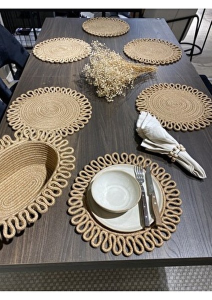 Galaxy Modern Jüt Supla Yuvarlak 7'li Set Sofra Şıklığı için Tasarlandı fırsatları