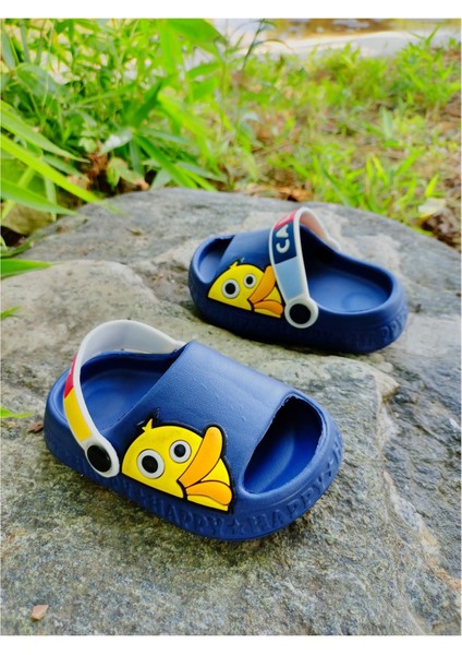 Kaymaz Taban Yumuşak Esnek Hafif Civciv Figürlü Günlük Erkek Çocuk Terlik