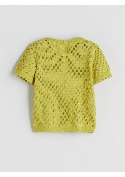 Yeni Sezon Bisiklet Yaka Ajurlu Kız Çocuk Triko Kazak modelleri