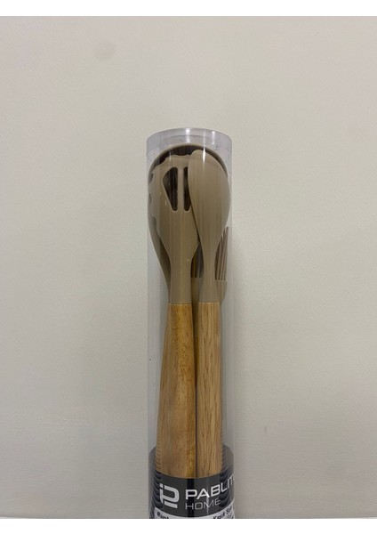 Pablito Home 5 Parça Kaşık Seti Bambu Saplı Slikon Başlık