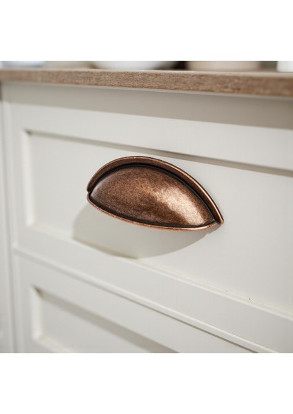 Mobilya Çekmece Dolap Kapak Kulpu Modern Mutfak Kulpları Çanak Kulp 64 mm Antik Bakır Renk Metal fırsatları