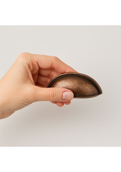 Mobilya Çekmece Dolap Kapak Kulpu Modern Mutfak Kulpları Çanak Kulp 64 mm Antik Bakır Renk Metal indirimleri