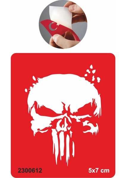 Cesur Kurukafa Tattoo Geçici Dövme Şablonları Kına Kalıpları