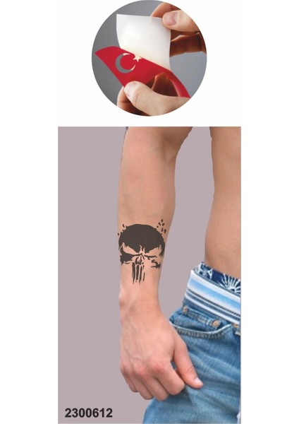 Cesur Kurukafa Tattoo Geçici Dövme Şablonları Kına Kalıpları fiyatları