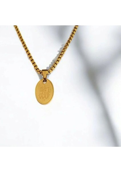 Allah Yazılı Çelik Kolye Ucu