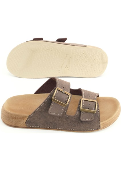 Erkek Yazlık Suni Deri Iki Toka Ayarlanabilir Rahat Taban Günlük Terlik indirimleri