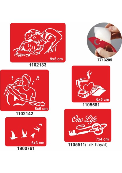 Sarmaş Dolaş Desenler 5 Li Set Geçici Dövme Kına Şablonu