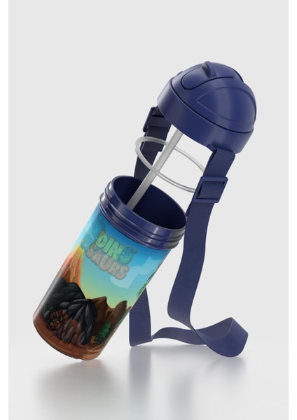 Cosmo Lenticular Dinazor Desenli 415 ml Pipetli Askılı Pp Çocuk Matara 912149 Mavi fiyatları