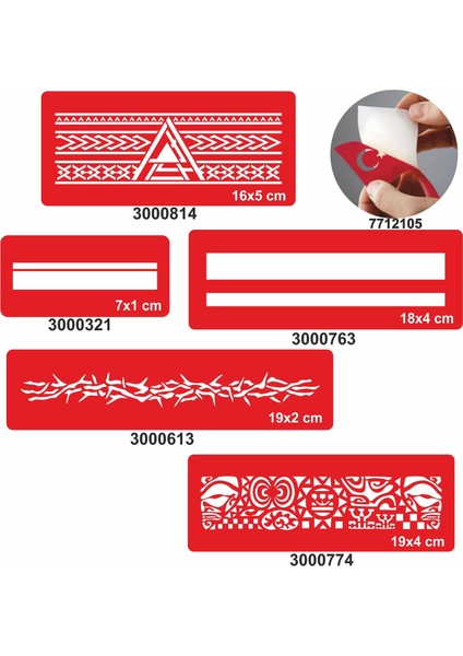 Kol Bantları Kabile Motifleri 5 Li Set Geçici Dövme Kına Şablonu