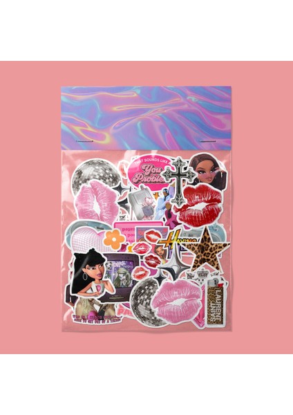 Y2K Sticker Paketi -Bullet Journal - Ajanda - Planner - Defter - Laptop Etiket Çıkartma Çok Renkli 10 x 15 Paket Boyutu 3 x 5 cm Stickerlar Paket Içeriği 25 Adet Dadi Ramba Sticker