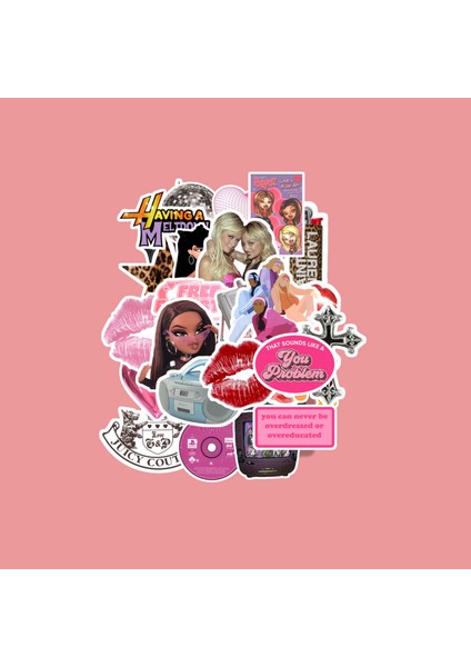 Y2K Sticker Paketi -Bullet Journal - Ajanda - Planner - Defter - Laptop Etiket Çıkartma Çok Renkli 10 x 15 Paket Boyutu 3 x 5 cm Stickerlar Paket Içeriği 25 Adet Dadi Ramba Sticker fiyatları