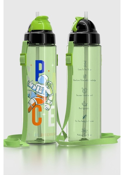 Migo Desenli 630 ml Askılı Pipetli Tritan Çocuk Matara 912143 Yeşil fiyatları