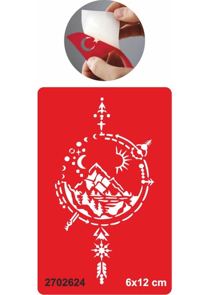 Seyyah Pusula Tattoo Geçici Dövme Şablonları Kına Kalıpları