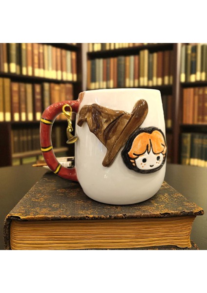 Harry Potter 3D Kabartmalı Kişiselleştirilebilir Cadı şarkası veya Harf Charm Hediyeli Seramik Kupa