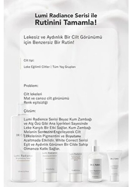 Dr. C. Tuna Lumı Cılt Aydınlatıcı Tonık 125 ml modelleri