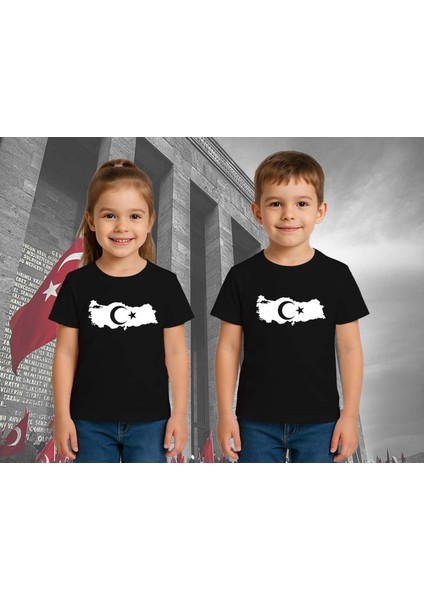 Unisex Ay Yıldızlı T-Shirt 19 Mayıs 29 Ekim 23 Nisan 10 Kasım Atatürk Çocuk Tişört