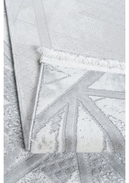 Geometrik Tasarımlı Pamuk Tabanlı Salon - Oturma Odası Gri Renk Halı fiyatları