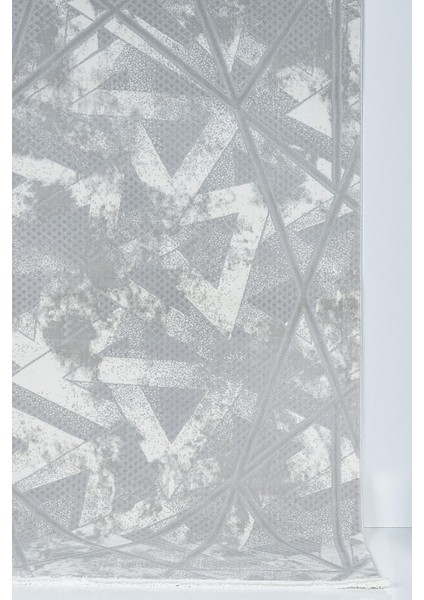 Geometrik Tasarımlı Pamuk Tabanlı Salon - Oturma Odası Gri Renk Halı modelleri