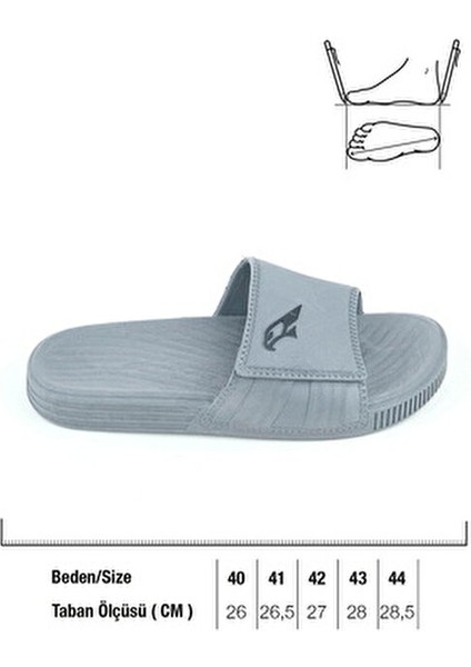Erkek Kaymaz Terlik Balkon Plaj Havuz Islak Zemin Terliği Kartal Gri indirimleri