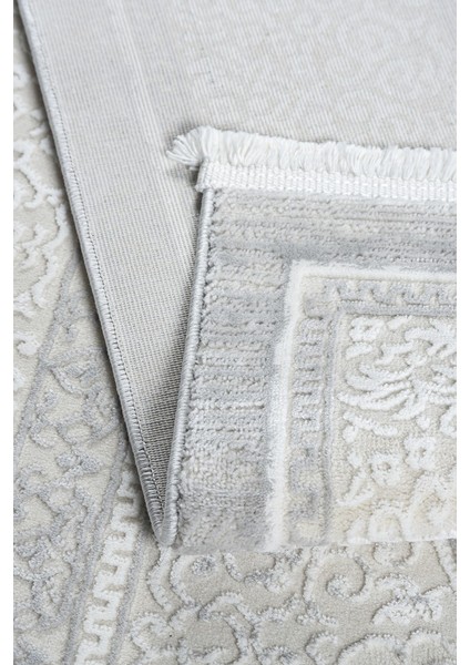 Osmanlı Medalyonlu Halı Desenli Pamuk Tabanlı Salon - Oturma Odası Gri Renk Halı fiyatları