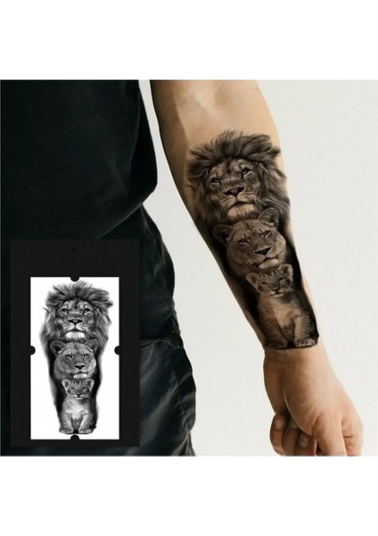 Geçici Aslan Figürlü Dövme Tattoo modelleri