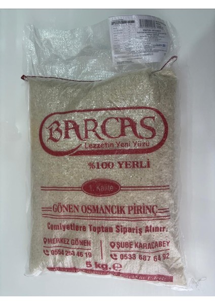 5 KG GÖNEN OSMANCIK PİRİNÇ