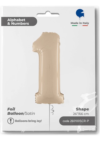 1 Rakam Supertrend Satin Cream Folyo Balon 26"