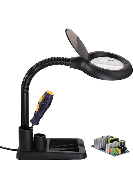 Esnek 5x /10X,40 LED Işıklı Büyüteç ,lamba Büyüteç Okuma, Çalışma Lehim Masa Lambası A808