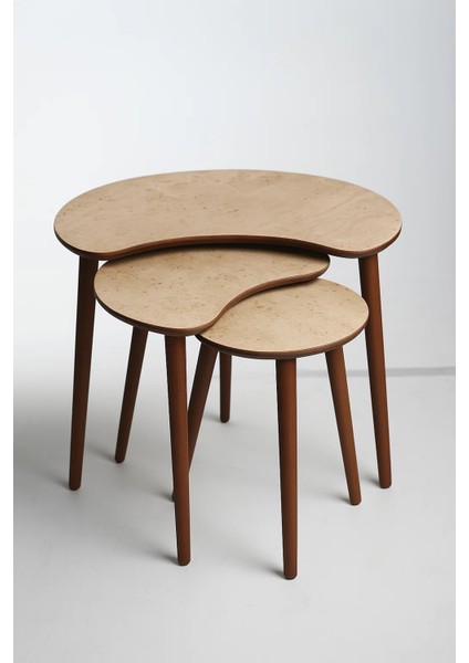 Berlin 3'lü Zigon Sehpa %100 Mdf Traverten fiyatları