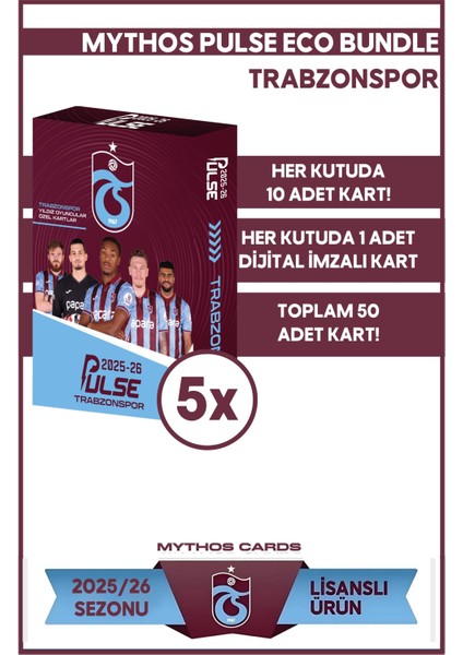 Eco Bundle - Trabzonspor - Pulse Futbolcu Kartları 2025/26 - 5 Paket
