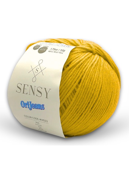 Premium Orijeans Amigurumi Ipliği Punch (Panç) Baby Soft Cotton 50 gr Örgü Ipi Ori Jeans Sarı