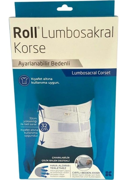Asfstore Roll Lumbosakral Korse Ayarlanabilir Bedenli fiyatları