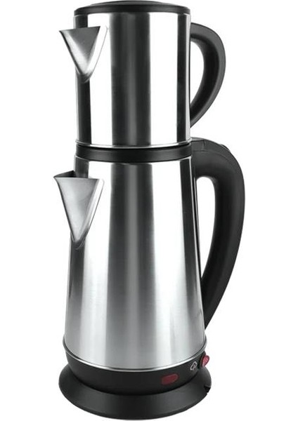 Crown CRW-2201 1800W 1.8 - 0.8 Litre Çelik Hazneli Çaycı Mutfak Kettle Demlikli ve Süzgeçli Inox modelleri