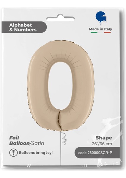 0 Rakam Supertrend Satin Cream Folyo Balon 26"