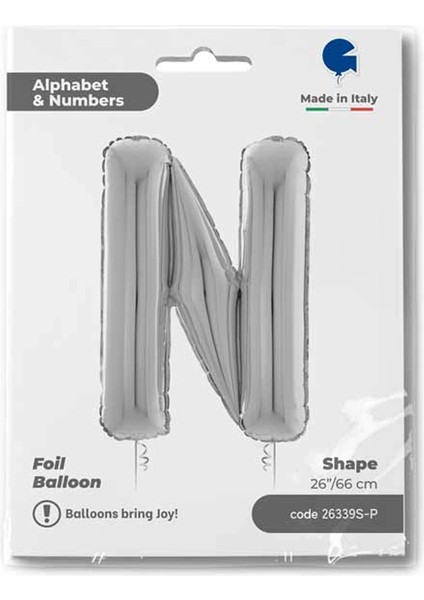 N Harf Supertrend Gümüş Folyo Balon 26"