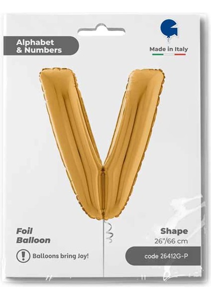 V Harf Supertrend Altın Folyo Balon 26"