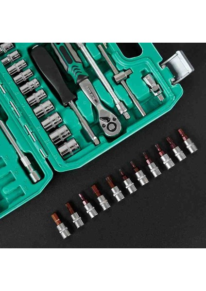 53 Adet 72 Dişli Cırcır Soket Seti S2 Paslanmaz Çelik Tornavida Uçları Taşınabilir Ev Araba Elektrik Tamir Aleti fırsatları