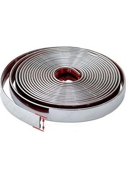 18 mm 3D Dekoratif Krom Nikelaj Şerit Çıta Panjur Kalın Şerit 5 Metre modelleri