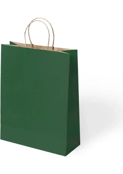 Yeşil Büküm Saplı Kraft Çanta 25X31CM